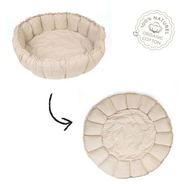 Tapis de jeu évolutif bloom en coton bio – Play&Go, Stripes blue