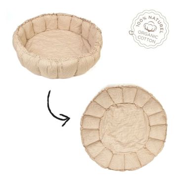 Tapis de jeu évolutif bloom en coton bio – Play&Go, Stripes brown