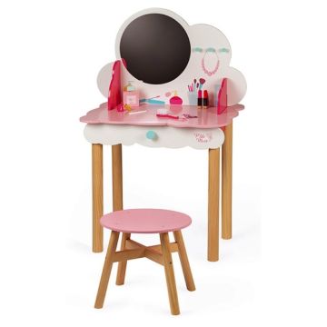 Table Coiffeuse P'tite Misse, Maquilleuse Jouet en bois pour Fille dès 3 ans, Janod