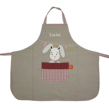 Tablier fille de 2 à 6 ans, lapin de L'Oiseau Bateau, à personnaliser