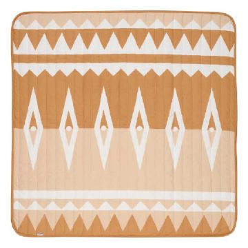 Tapis bébé réversible Toddlekind imperméable pour l’extérieur, Camel, 120 x 120 cm, coton 100 % biologique