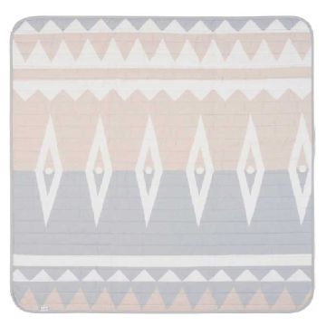 Tapis bébé réversible Toddlekind imperméable pour l’extérieur, Blush, 120 x 120 cm, coton 100 % biologique