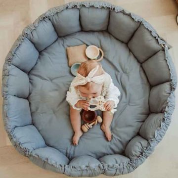Tapis Jeu et Nid pour Bébé, Bloom de Play&Go, Tapis 3en1, Bleu