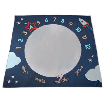 Couverture mensuelle bébé, Tapis Milestone pour photos étapes de bébé, à personnaliser avec prénom enfant, Espace