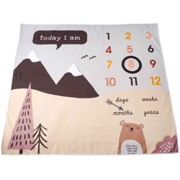 Couverture mensuelle bébé, Tapis Milestone pour photos étapes de bébé, Forêt