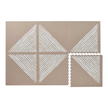 Tapis moelleux modulable Toddlekind, éléments puzzle en mousse EVA non toxique, Sandy Lines Tan, Livraison Gratuite