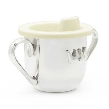 Tasse bébé à bec à graver, argentée, Zilverstad