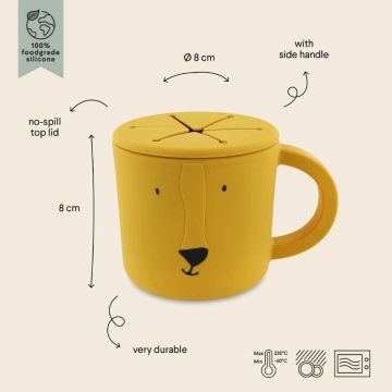 Tasse bébé pour goûter et snack en silicone, lion de Trixie Baby