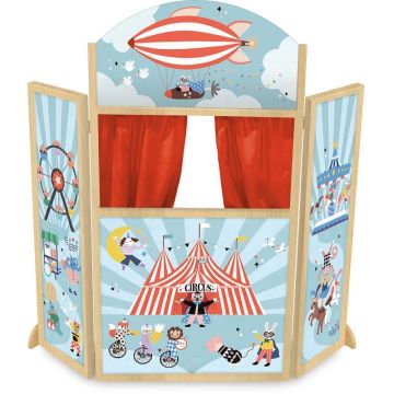 Théâtre de marionnettes bleu clair pliable, Vilac, Idée Cadeau Noel dès 3 ans,  Michelle Carlshund