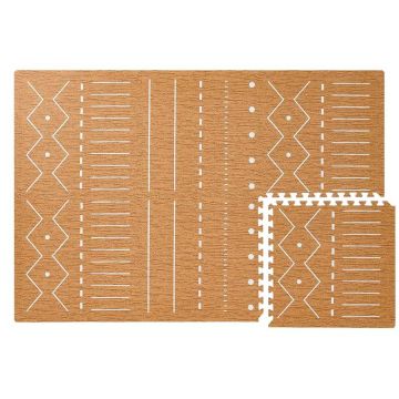 Tapis moelleux modulable Toddlekind, éléments puzzle en mousse EVA non toxique, Berber Camel, Livraison Gratuite