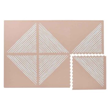 Tapis moelleux modulable Toddlekind, éléments puzzle en mousse EVA non toxique, Sandy Lines rose, Livraison Gratuite