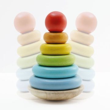 Tour à anneaux à empiler Le Toy Van, Arc En Ciel, Jouet Bois, Cadeau 1 an Bébé