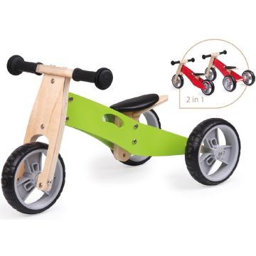 Spielba Tricycle évolutif en bois vert, Livraison Gratuite, Boutique en Ligne Suisse.