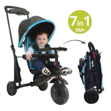 Tricycle évolutif 7 en 1pour bébé, Smart trike 500 dès 9 mois, SmarTrike bleu