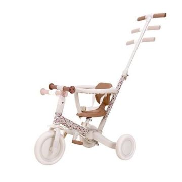 Tricycle 4 en 1 Little Dutch, dès 1 an, blanc cassé et fleurs