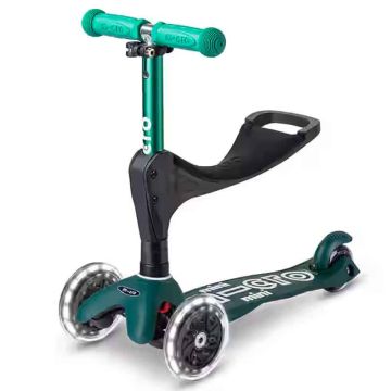Trottinette Mini Micro 3 en 1 Deluxe Eco vert, Roues lumineuses, Livraison Gratuite