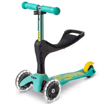 Trottinette Mini Micro 3 en 1 Deluxe Eco menthe, Roues lumineuses, Livraison Gratuite
