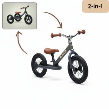 Draisienne Trybike métal pour enfant, sans pédales,12 pouces, gris Trybike