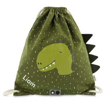 Sac de gymnastique à cordon coulissant Dino Trixie Baby, à personnaliser avec prénom enfant