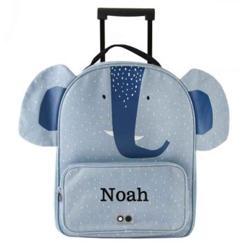 Valise Enfant Trixie, Cadeau personnalisé avec prénom enfant broderie, dès 3 ans, Eléphant, Livraison Gratuite