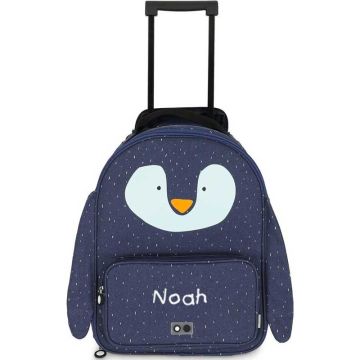 Valise Enfant Trixie, Cadeau personnalisé avec prénom enfant broderie, dès 3 ans, Pingouin, Livraison Gratuite