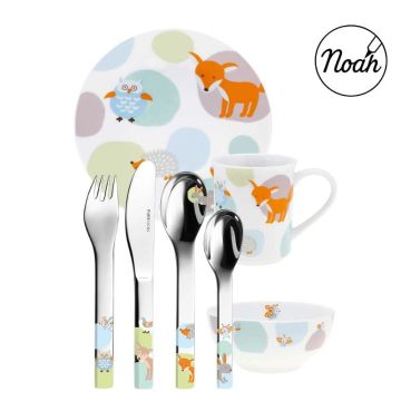 Coffret couverts et vaisselle Woody à graver, 7 pièces, Puresigns