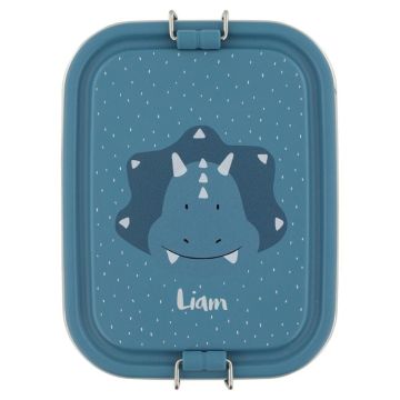 Boîte à gouter personnalisable en inox, tricératops de Trixie Baby