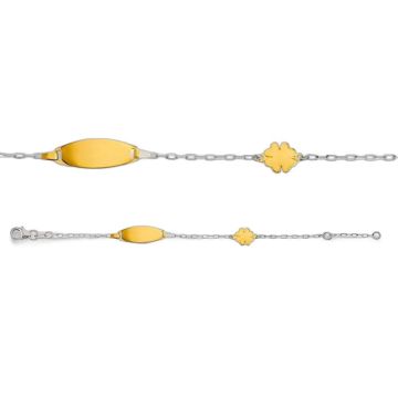Gourmette Porte-Bonheur Trèfle en Or 750 – Bracelet de Naissance