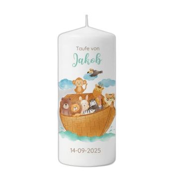 Bougie Baptême Personnalisée Arche de Noé