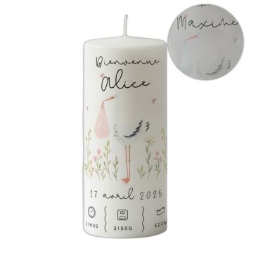 Bougie de naissance personnalisée fille ou garçon