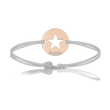 Bracelet enfant étoile gris plaqué or rosé Aaina & co