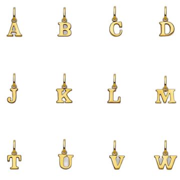 Pendentif initiale or jaune 18K pour bébé