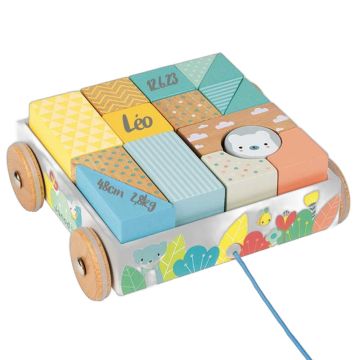 Chariot de cubes en bois Janod à personnaliser avec gravure