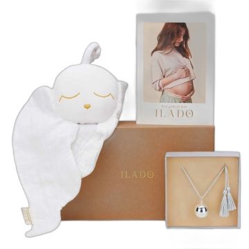 Coffret cadeau grossesse Ilado - Bola argent et doudou bébé