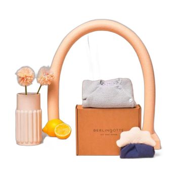 Coffret Naissance Berlingotte Pull et Doudou Nuage Bleu