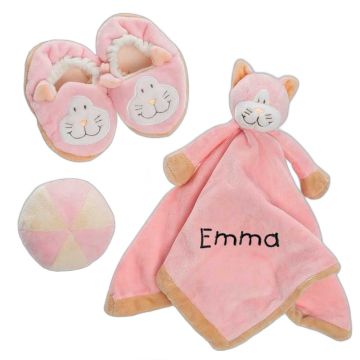 Coffret Teddykompaniet Chat rose personnalisé