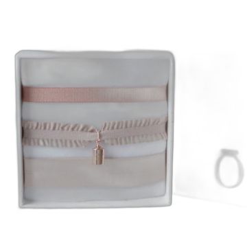 Bracelet personnalisé Mon Petit Poids - Coffret 3 rubans or rose
