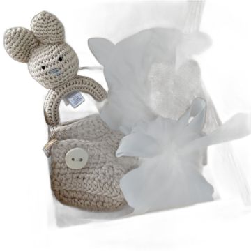Coffret naissance lapin beige Maylily 5 pièces unisexe