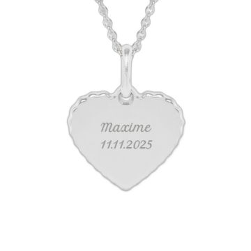 Collier enfant cœur argenté personnalisable – Mon Petit Poids