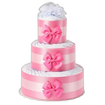 Gâteau couches 60 Pingo fille - Cadeau naissance original