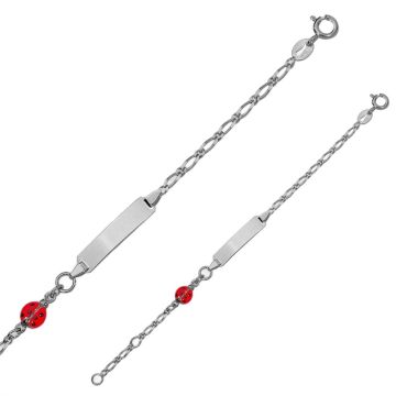 Gourmette Coccinelle argent 925 rhodié Benjamin et Suzette