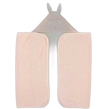 Serviette à capuche personnalisée Trixie Baby - Lapin Rose