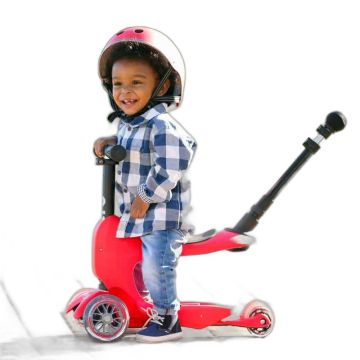 Trottinette Micro Mini2go Deluxe Plus rouge coffre rangement