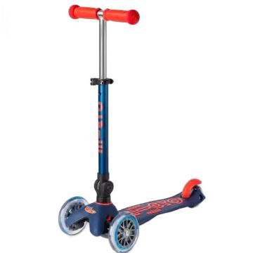 Mini Micro Scooter Deluxe LED pliable enfant Micro bleu marine