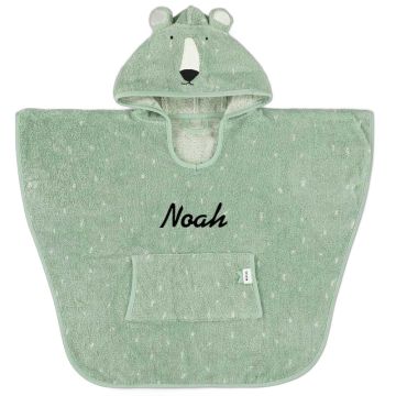 Poncho de bain Trixie Ours Polaire vert personnalisable