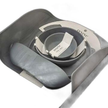 Set repas Eeveve silicone gris graphite - Cadeau bébé
