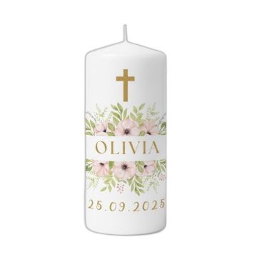 Bougie de baptême personnalisée Arbre de Vie