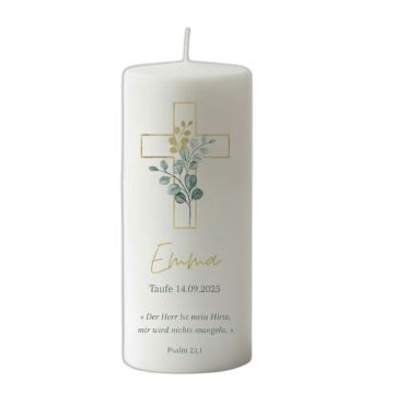 Bougie de baptême personnalisée prénom date texte