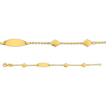 Gourmette enfant en or 750 trèfles – Bijou naissance