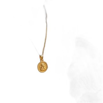 Pendentif Baptême Ange Gardien Or Jaune 750 avec Gravure